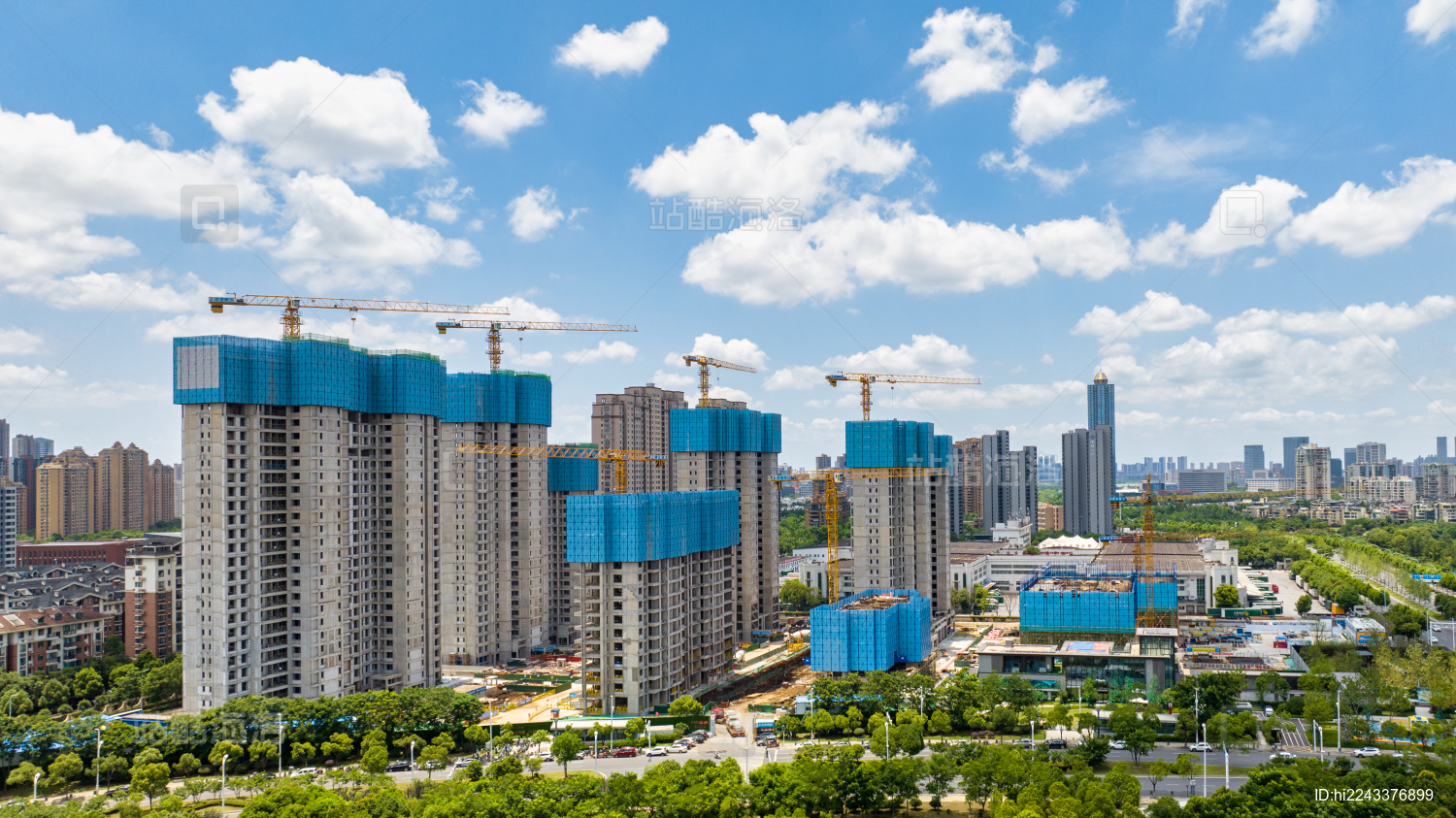 湖北武漢在建房地產開發居民小區建筑工地
